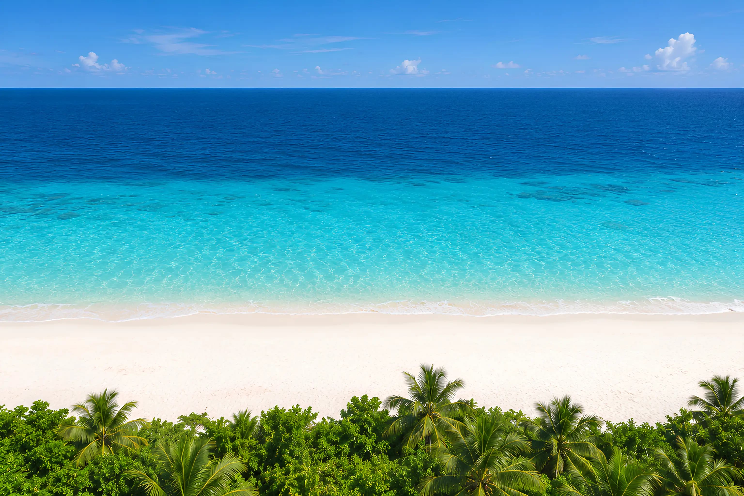 White sand beach and turquoise lagoon in the Maldives